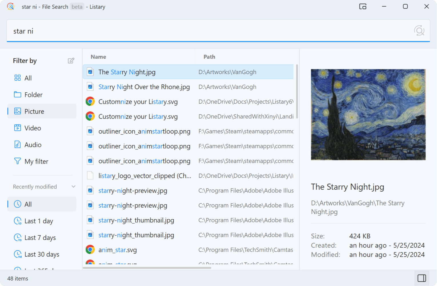 File Search Window