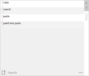 Ditto clipboard action menu with plain text paste
